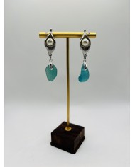 PENDIENTES ARTESANOS DE CRISTAL MARINO