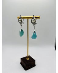 PENDIENTES ARTESANOS DE CRISTAL MARINO