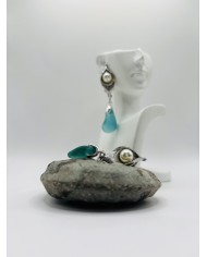 PENDIENTES ARTESANOS DE CRISTAL MARINO