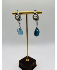 PENDIENTES ARTESANOS DE CRISTAL MARINO