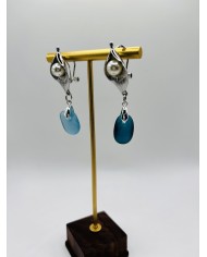 PENDIENTES ARTESANOS DE CRISTAL MARINO