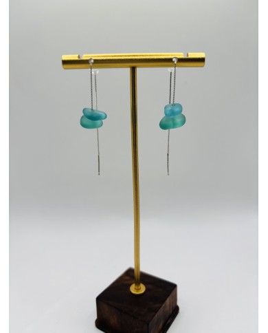 PENDIENTES ARTESANOS DE CRISTAL MARINO