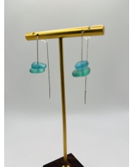 PENDIENTES ARTESANOS DE CRISTAL MARINO