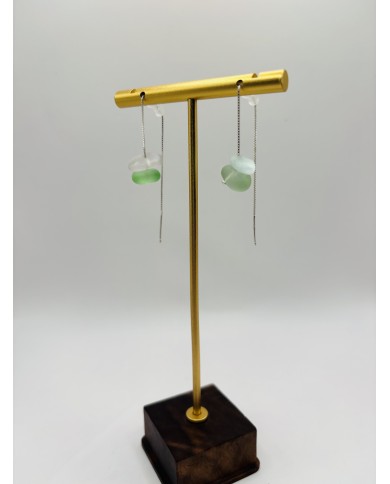 PENDIENTES ARTESANOS DE CRISTAL MARINO