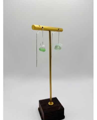 PENDIENTES ARTESANOS DE CRISTAL MARINO