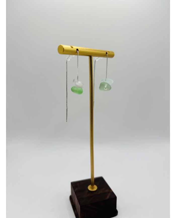PENDIENTES ARTESANOS DE CRISTAL MARINO