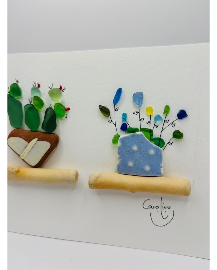 ILUSTRACIÓN CON MAR , AMOR Y CRISTAL MARINO