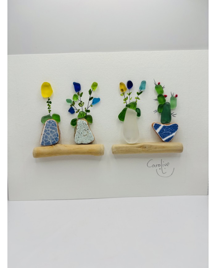 ILUSTRACIÓN CON CRISTAL MARINO, MAR Y CARIÑO
