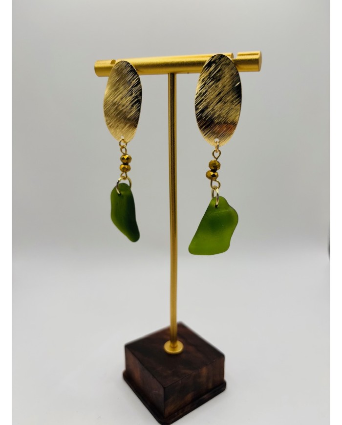 PENDIENTES DE CRISTAL MARINO ARTESANOS