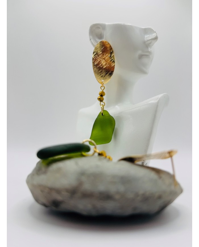PENDIENTES DE CRISTAL MARINO ARTESANOS