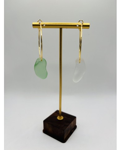 PENDIENTES DE CRISTAL MARINO  ARTESANOS