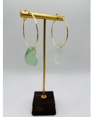 PENDIENTES DE CRISTAL MARINO  ARTESANOS