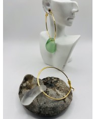 PENDIENTES DE CRISTAL MARINO  ARTESANOS