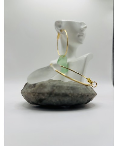 PENDIENTES DE CRISTAL MARINO  ARTESANOS