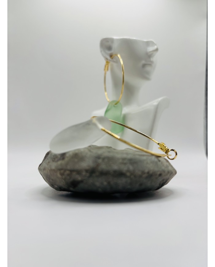 PENDIENTES DE CRISTAL MARINO  ARTESANOS