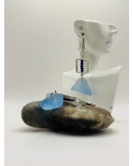 PENDIENTES ARTESANOS DE CRISTAL MARINO