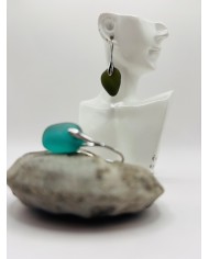 PENDIENTES ARTESANOS DE CRISTAL MARINO