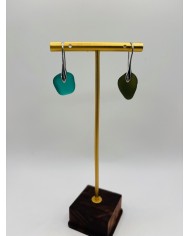 PENDIENTES ARTESANOS DE CRISTAL MARINO