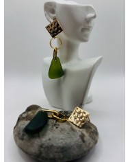 PENDIENTES ARTESANOS DE CRISTAL MARINO