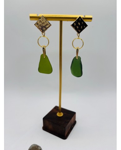 PENDIENTES ARTESANOS DE CRISTAL MARINO