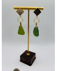 PENDIENTES ARTESANOS DE CRISTAL MARINO