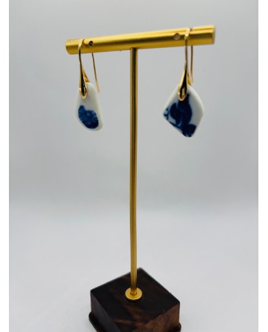 PENDIENTES ARTESANOS DE PORCELANA ANTIGUA