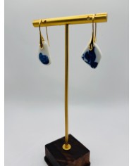 PENDIENTES ARTESANOS DE PORCELANA ANTIGUA