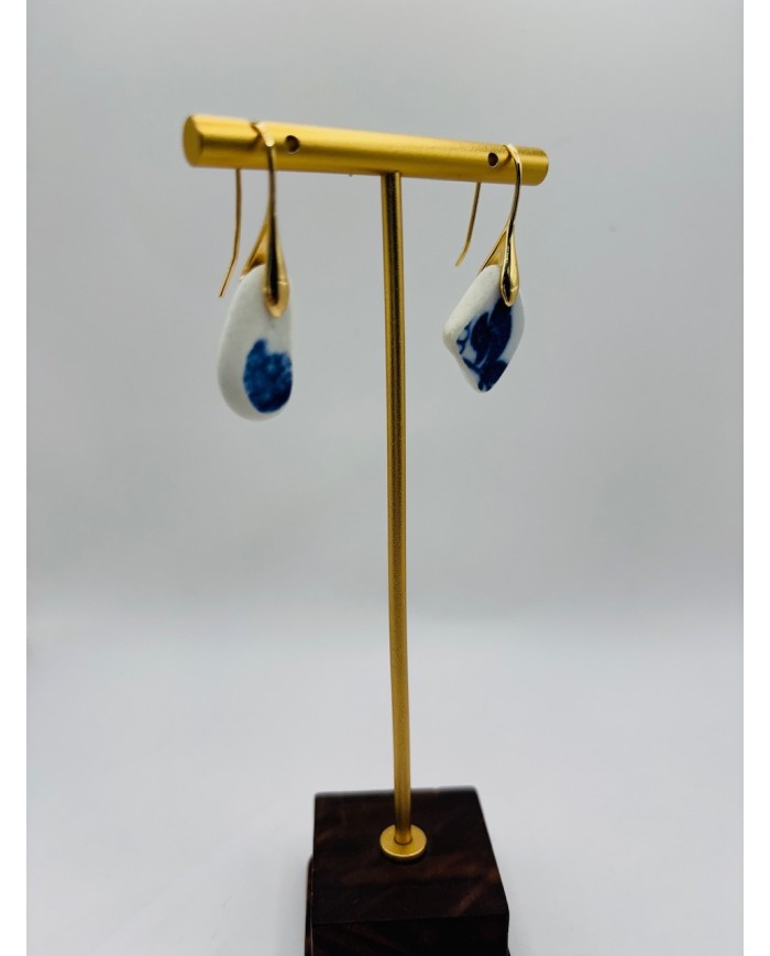 PENDIENTES ARTESANOS DE PORCELANA ANTIGUA