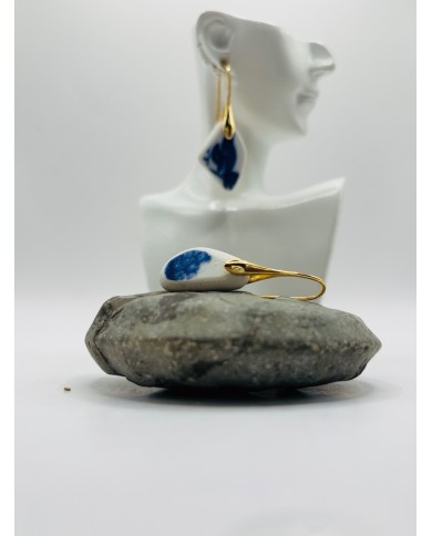 PENDIENTES ARTESANOS DE PORCELANA ANTIGUA