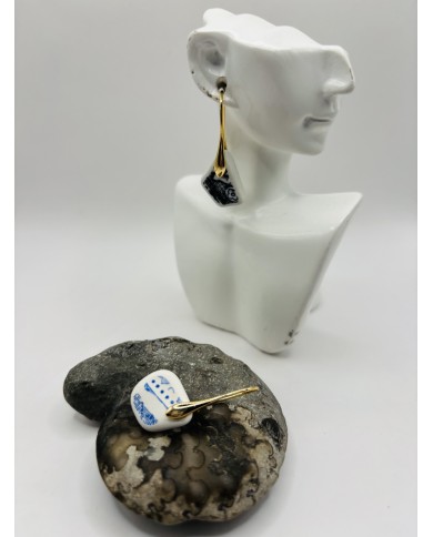 PENDIENTES ARTESANOS DEPORCELANA ANTIGUA