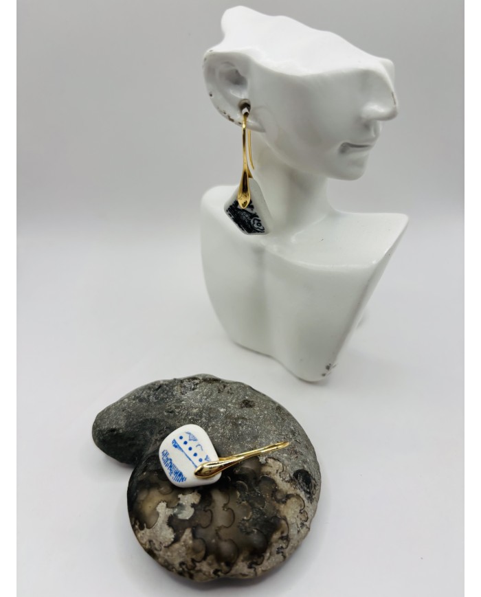 PENDIENTES ARTESANOS DEPORCELANA ANTIGUA