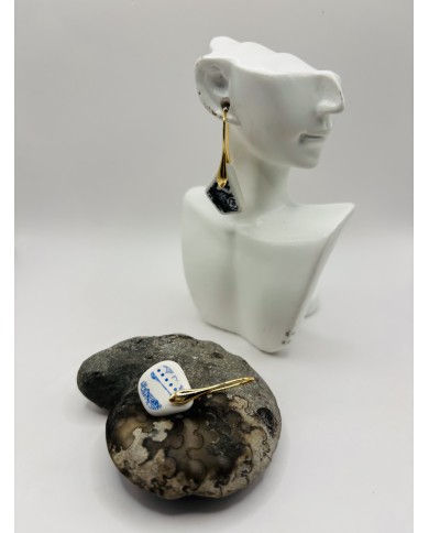 PENDIENTES ARTESANOS DEPORCELANA ANTIGUA