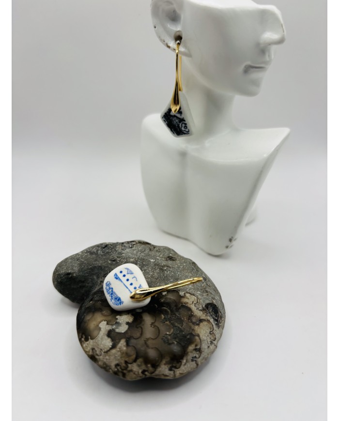 PENDIENTES ARTESANOS DEPORCELANA ANTIGUA