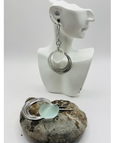 PENDIENTES ARTESANOS DE CRISTAL MARINO