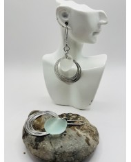 PENDIENTES ARTESANOS DE CRISTAL MARINO