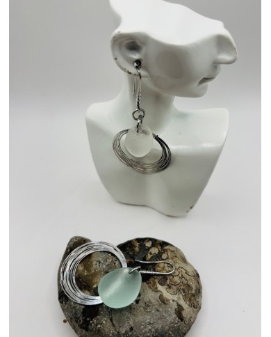 PENDIENTES ARTESANOS DE CRISTAL MARINO
