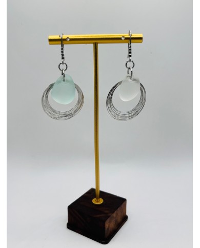 PENDIENTES ARTESANOS DE CRISTAL MARINO