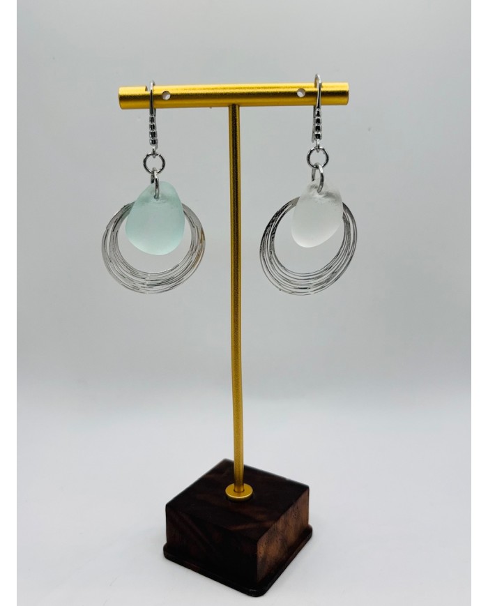 PENDIENTES ARTESANOS DE CRISTAL MARINO