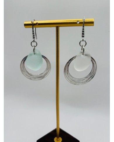 PENDIENTES ARTESANOS DE CRISTAL MARINO