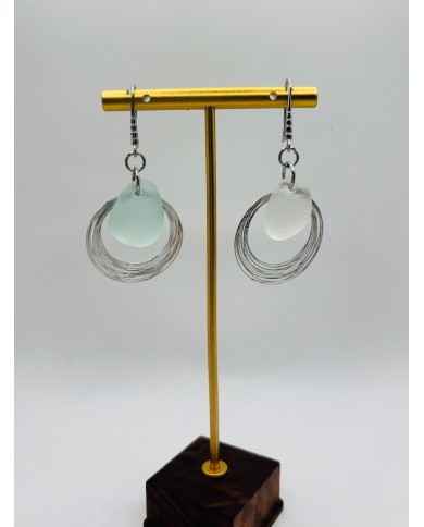 PENDIENTES ARTESANOS DE CRISTAL MARINO