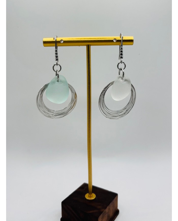 PENDIENTES ARTESANOS DE CRISTAL MARINO