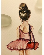 Ilustración pintada con acuarela y cristal marino