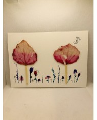 Ilustración pintada a mano con acuarela y cristal marino