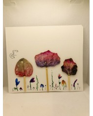 Ilustración pintada a mano con acuarela y hoja natural