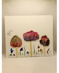 Ilustración pintada a mano con hoja natural esqueletizada