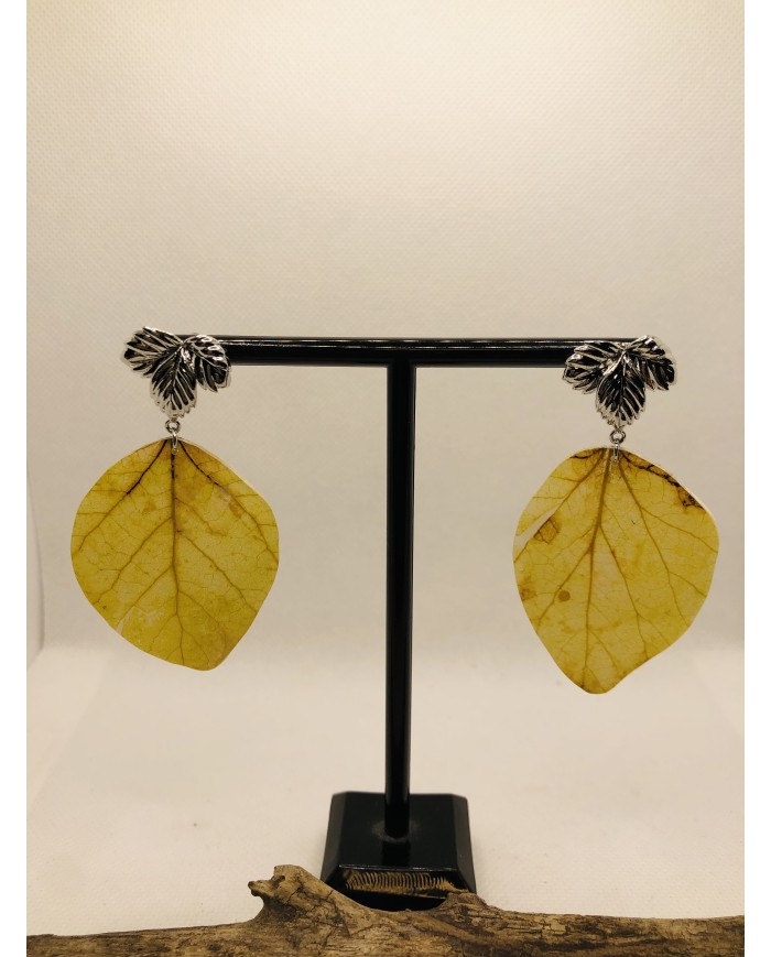 EDICIÓN LIMITADA RODIO pendientes de hoja natural de álamo