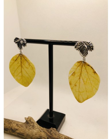 EDICIÓN LIMITADA RODIO pendientes de hoja natural de álamo