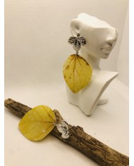 EDICIÓN LIMITADA RODIO pendientes de hoja natural de álamo