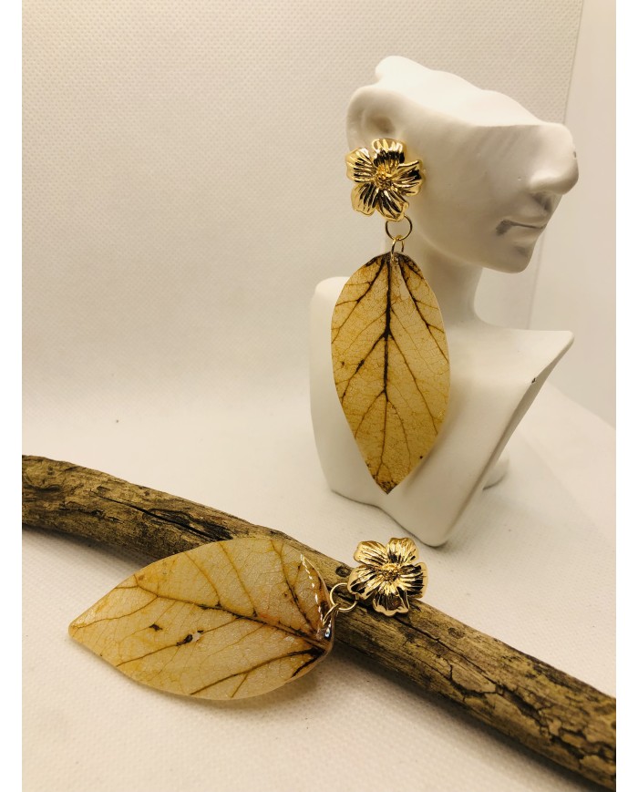 EDICIÓN LMITADA RODIO pendientes de hoja natural artesanales