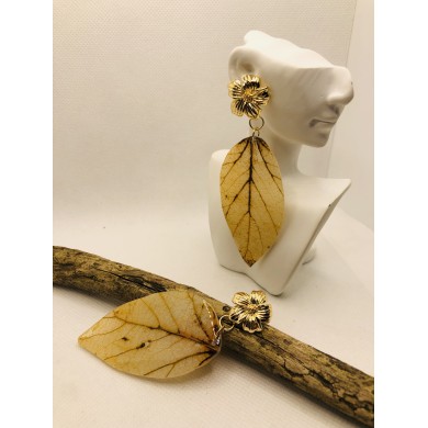 EDICIÓN LMITADA RODIO pendientes de hoja natural artesanales